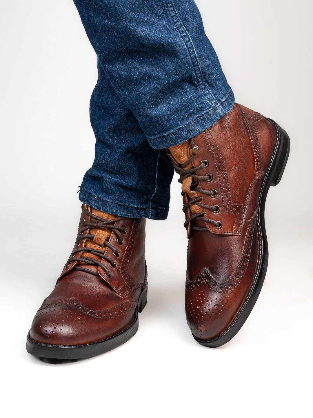 Alberto Torresi G.Leather Lloyd Series 599 Brown Brogues Boot 3 Alberto Torresi G.Leather Lloyd Series 599 Brown Brogues Boot