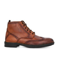 Alberto Torresi G.Leather Lloyd Series 599 Tan Brogues Boot -Modern Shoes World 88599 TAN 4