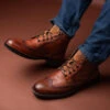 Alberto Torresi G.Leather Lloyd Series 599 Tan Brogues Boot -Modern Shoes World 88599 TAN 8