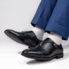 Alberto Torresi Hungary Series 606 Evergreen Black Formal Monk Shoes -Modern Shoes World 88606 BLACK