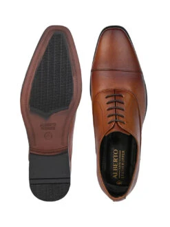 Alberto Torresi Genuine Leather Toe Cap Tan Formal Shoes -Modern Shoes World 88620 L TAN 6