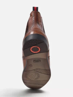 Alberto Torresi Tan Leather Brogue Chelsea Boots For Men -Modern Shoes World 88657 TAN 5