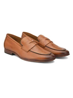 Alberto Torresi Genuine Leather Tan Loafers For Men -Modern Shoes World 88682 TAN 4