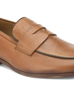 Alberto Torresi Genuine Leather Tan Loafers For Men -Modern Shoes World 88682 TAN 7