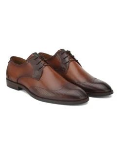 Alberto Torresi Genuine Leather Tan Bordo Office/ Dress Formal Lace Ups Shoes -Modern Shoes World 88687 TAN BORDO 4