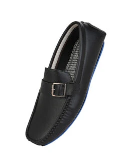 Alberto Torresi Trendy Silicon Muti Coloured Anti Slip Sole Black Monk Loafer -Modern Shoes World 88716 BLACK N 4
