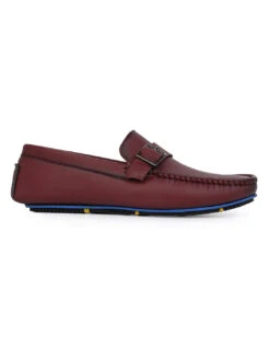 Alberto Torresi Trendy Silicon Muti Coloured Anti Slip Sole Bordo Monk Loafer -Modern Shoes World 88716 BORDO 3