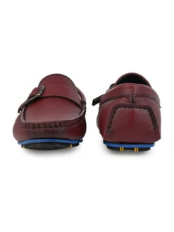 Alberto Torresi Trendy Silicon Muti Coloured Anti Slip Sole Bordo Monk Loafer -Modern Shoes World 88716 BORDO 5