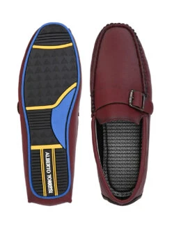 Alberto Torresi Trendy Silicon Muti Coloured Anti Slip Sole Bordo Monk Loafer -Modern Shoes World 88716 BORDO 6