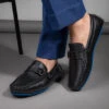 Alberto Torresi Trendy Silicon Muti Coloured Anti Slip Sole Black Monk Loafer -Modern Shoes World 88716 BLACK