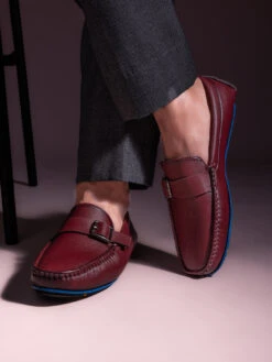 Alberto Torresi Trendy Silicon Muti Coloured Anti Slip Sole Bordo Monk Loafer