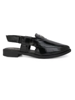 Alberto Torresi Black Patent Crinkle Peshawari Sandal With Padded Insole -Modern Shoes World 88770 BLACK PATENT 3 05203c21 b1e4 428e b1e6 4bedeeaa1e26