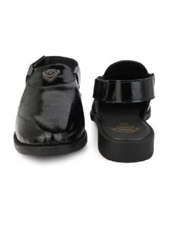 Alberto Torresi Black Patent Crinkle Peshawari Sandal With Padded Insole -Modern Shoes World 88770 BLACK PATENT 5 46b4664d 3401 438b a1cf 2ec23e575ee7