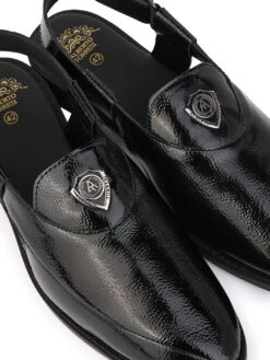 Alberto Torresi Black Patent Crinkle Peshawari Sandal With Padded Insole -Modern Shoes World 88770 BLACK PATENT 7 ee0e97d6 6257 4366 90ce 7a3cea16f667