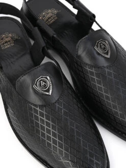 Alberto Torresi Genuine Black Leather Textured Peshawari Sandal With Padded Insole 15 Alberto Torresi Genuine Black Leather Textured Peshawari Sandal With Padded Insole -Modern Shoes World 88770BLACK 6