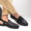 Alberto Torresi Genuine Black Leather Textured Peshawari Sandal With Padded Insole 1 Alberto Torresi Genuine Black Leather Textured Peshawari Sandal With Padded Insole -Modern Shoes World 88770 BLACK
