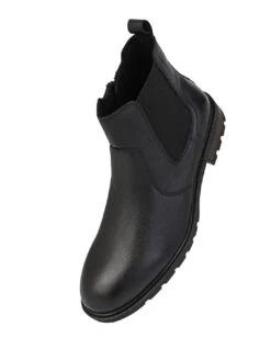 Alberto Torresi Black Mild Leather Ankle Length Boots -Modern Shoes World AT 1 88555 BLACK 4