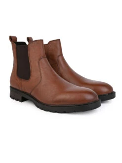 Alberto Torresi Tan Mild Leather Ankle Length Boots -Modern Shoes World AT 1 88555 TAN 2