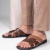 Alberto Torresi 271 Trendy Non Stitched Strap TanLeather Slippers -Modern Shoes World DSC 2337