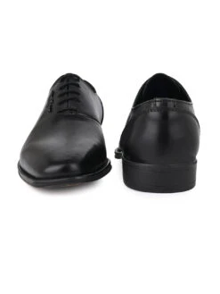 Black Leather Lace Up Shoes For Men With Sneaker Footpad -Modern Shoes World DSC 2826