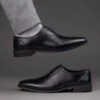Black Leather Lace Up Shoes For Men With Sneaker Footpad -Modern Shoes World DSC 3530
