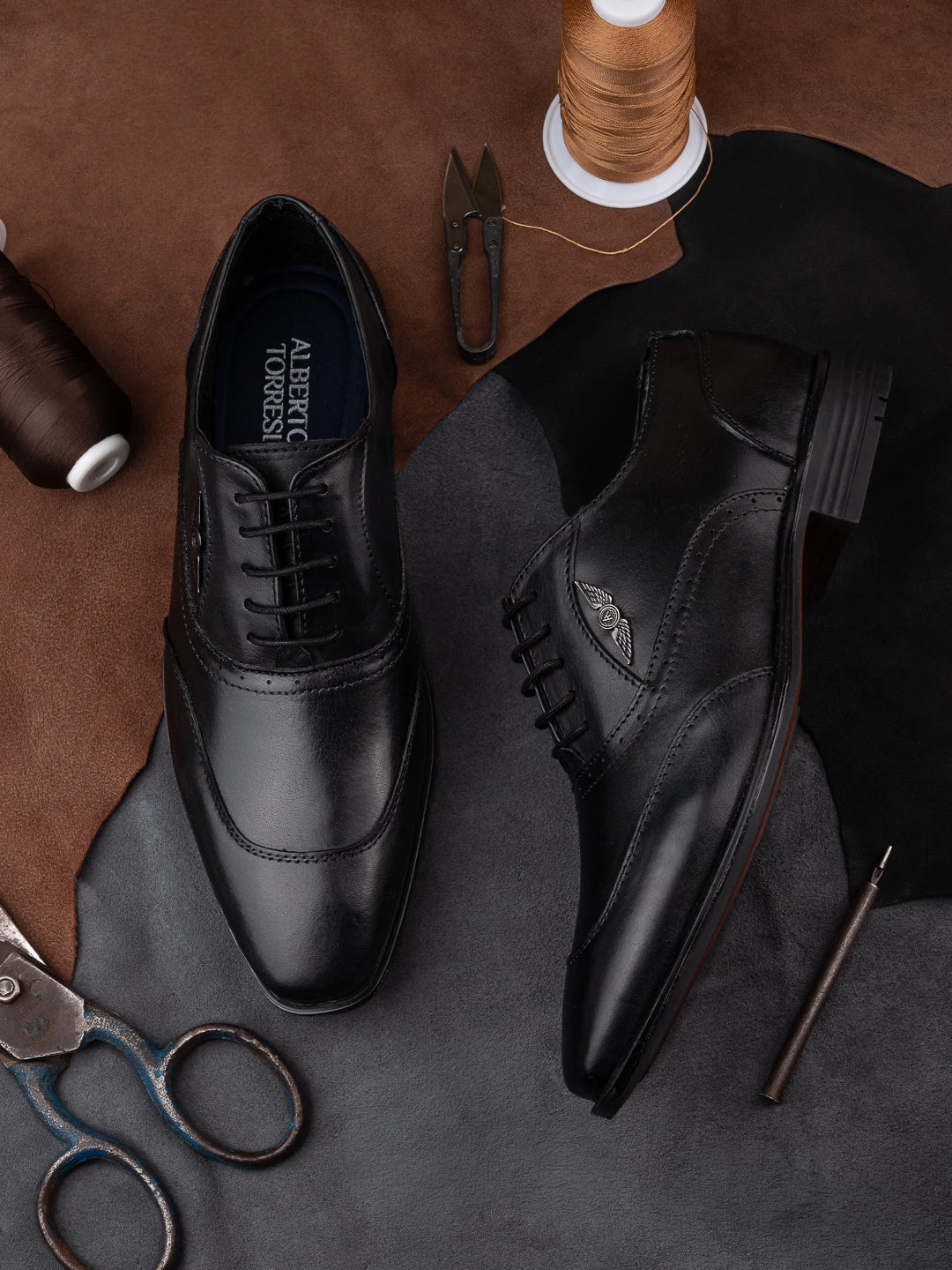 Alberto Torresi Genuine Leather Black Laceup Formal Shoes Oxford For Men 3 Alberto Torresi Genuine Leather Black Laceup Formal Shoes Oxford For Men