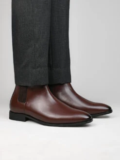 Alberto Torresi Synthetic Brown Chelsea Boots For Men