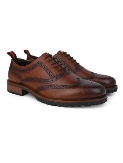Alberto Torresi Latest TanBrogue Shoes With Padded Insole -Modern Shoes World DSC 5730
