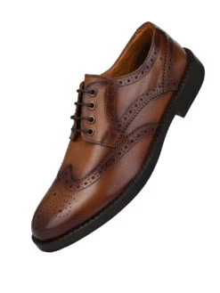 Alberto Torresi Genuine Leather Tan Formal Brogue Shoes -Modern Shoes World DSC 5740 2