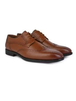Alberto Torresi Tan Formal Brogue Shoes -Modern Shoes World DSC 6132