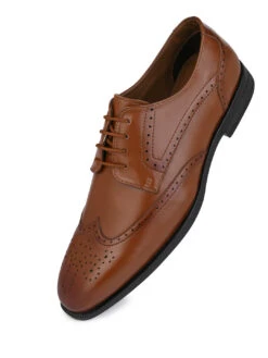 Alberto Torresi Tan Formal Brogue Shoes -Modern Shoes World DSC 6138