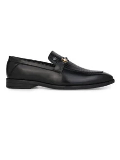 Albertoi Torresi Men's Calabria Black Buckle Slip-Ons -Modern Shoes World DSC 6153