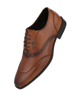 Alberto Torresi Genuine Leather Tan Laceup Formal Shoes Oxford For Men -Modern Shoes World DSC 6530