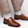 Alberto Torresi Genuine Leather Tan Slipon Formal Shoes -Modern Shoes World DSC 6811