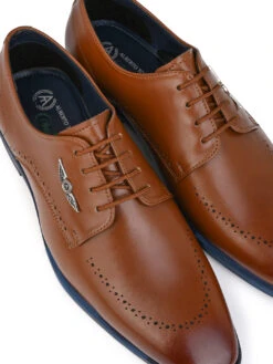 Alberto Torresi Hungary Series 607 Branded Sole Tan Formal Shoes -Modern Shoes World DSC 7204