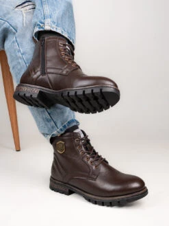Alberto Torresi Devl 552 Robust Shiny And Masculine Boot With Zipper On Inside For Easy Of Wear