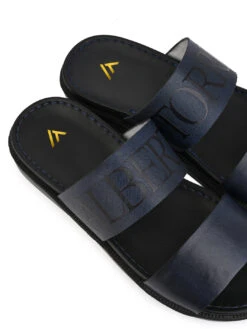 Alberto Torresi PVC Printed Branding Textured Blue Leather Men Slippers 15 Alberto Torresi PVC Printed Branding Textured Blue Leather Men Slippers -Modern Shoes World DSC 8243 2