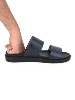 Alberto Torresi PVC Printed Branding Textured Blue Leather Men Slippers 18 Alberto Torresi PVC Printed Branding Textured Blue Leather Men Slippers -Modern Shoes World DSC 8257 2