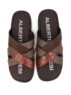 Alberto Torresi 272 Trendy Non Stitched StrapBrown Leather Slippers 13 Alberto Torresi 272 Trendy Non Stitched StrapBrown Leather Slippers -Modern Shoes World DSC 8430 2