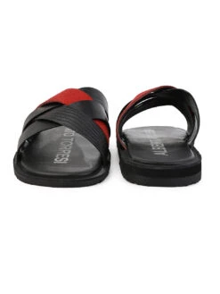 Alberto Torresi 270 Trendy Non Stitched Strap RedLeather Slippers -Modern Shoes World DSC 8443