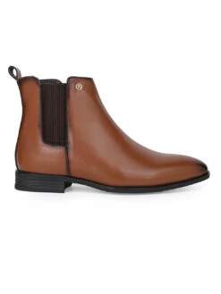 Alberto Torresi Synthetic Tan Chelsea Boots For Men -Modern Shoes World DSC 9152