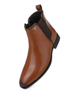 Alberto Torresi Synthetic Tan Chelsea Boots For Men -Modern Shoes World DSC 9155 2