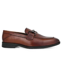 Premium Branded Horsebit Formal Leather Loafer With Tpr Sole And Heel Support -Modern Shoes World DSC 9474