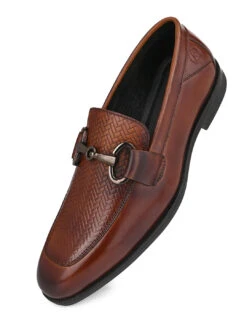 Premium Branded Horsebit Formal Leather Loafer With Tpr Sole And Heel Support -Modern Shoes World DSC 9475