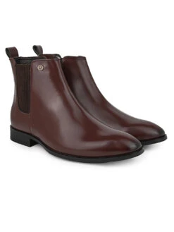 Alberto Torresi Synthetic Brown Chelsea Boots For Men -Modern Shoes World DSC 9485 2
