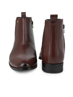 Alberto Torresi Synthetic Brown Chelsea Boots For Men -Modern Shoes World DSC 9488